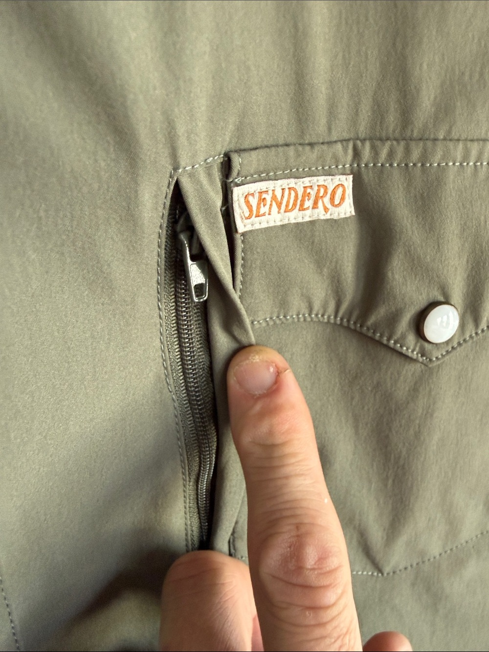 Sendero Olive Green Snap-Front Shirt - Picture 2 of 7